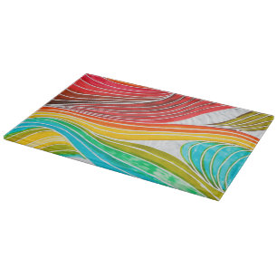 Tabla De Cortar Modelo de onda dibujado por las pinturas de la