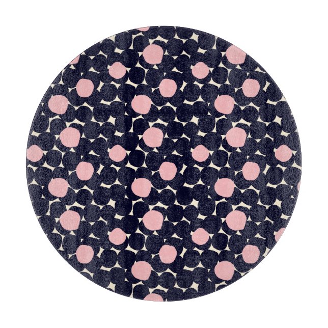 Tabla De Cortar Modelo de punto grande azul y rosado (Anverso)