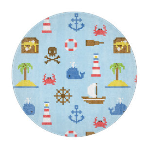 Tabla De Cortar Modelo del arte del mar del pixel