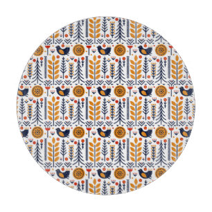 Tabla De Cortar Modelo del arte popular del pájaro del otoño