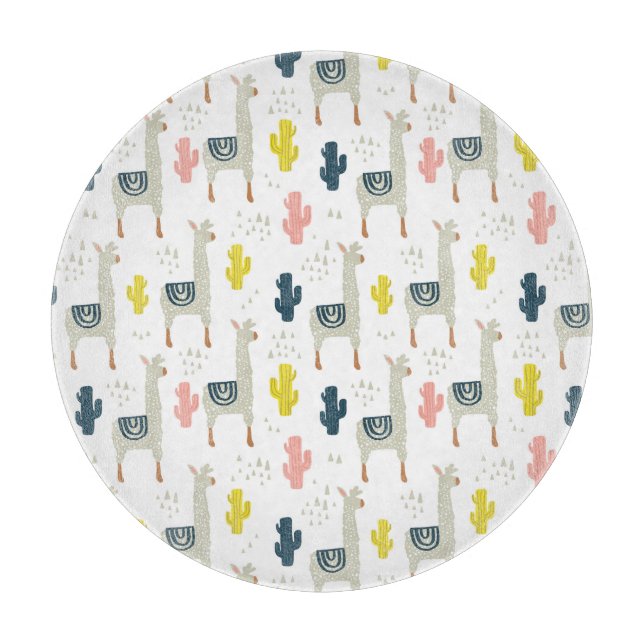 Tabla De Cortar Modelo del cactus y de las llamas (Anverso)