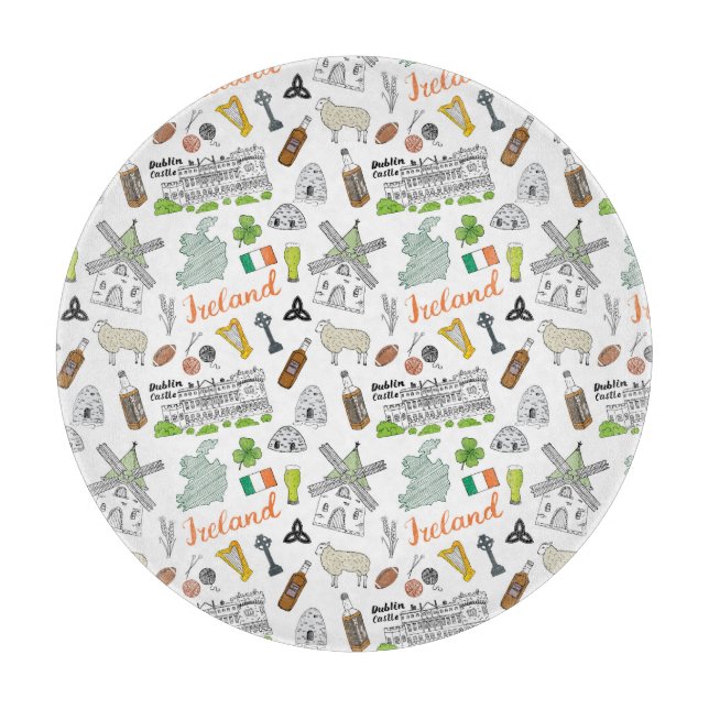 Tabla De Cortar Modelo del Doodle del bosquejo de Irlanda (Anverso)