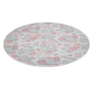 Tabla De Cortar modelo del kawaii con doodle