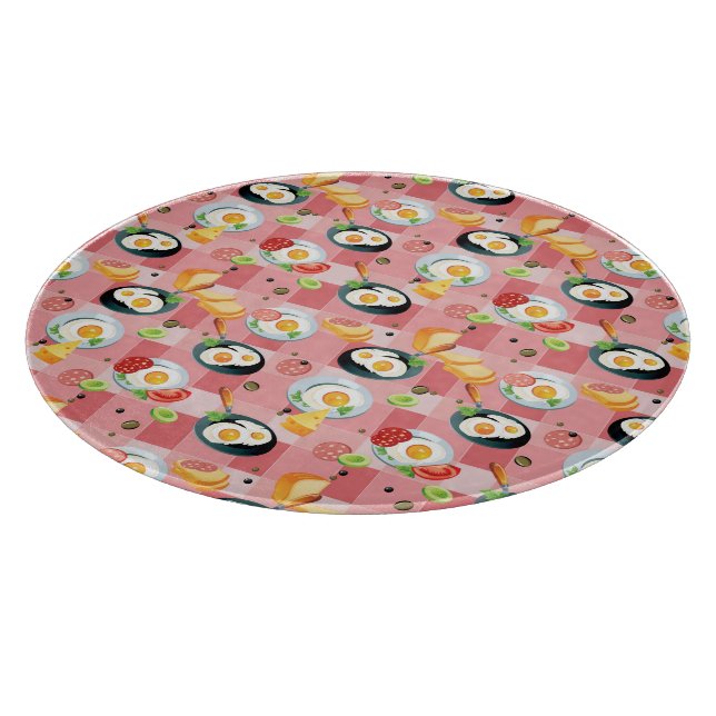 Tabla De Cortar Modelo del tomate y de los huevos fritos (Borde)