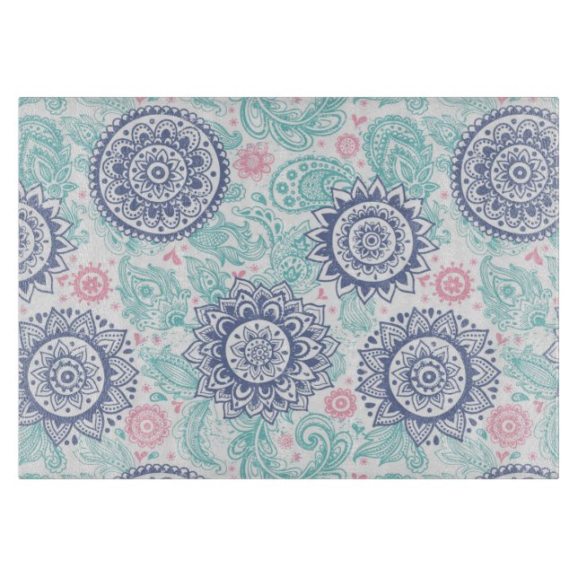 Tabla De Cortar Modelo étnico de Paisley (Anverso)