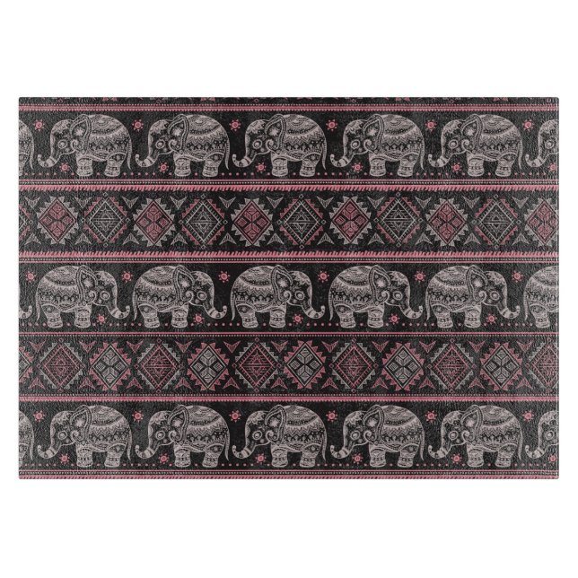 Tabla De Cortar Modelo étnico negro del elefante (Anverso)