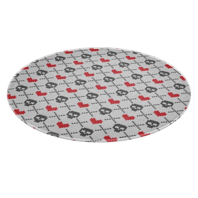 Tabla De Cortar Modelo hecho punto con los cráneos (Borde)
