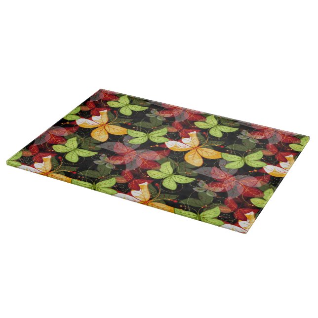 Tabla De Cortar Modelo oscuro del otoño (Borde)