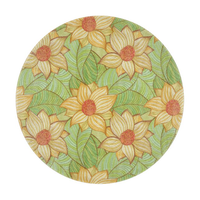 Tabla De Cortar Modelo retro de la magnolia (Anverso)