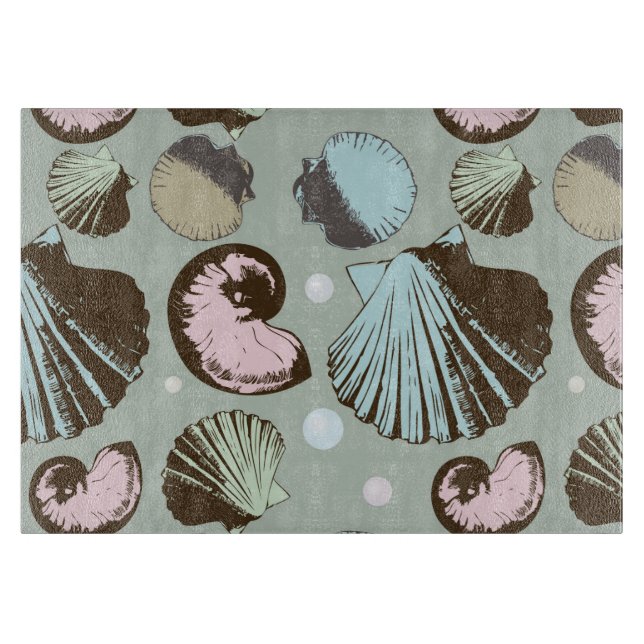 Tabla De Cortar Modelo retro del Seashell (Anverso)