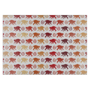 Tabla De Cortar Modelo rojo de los monos
