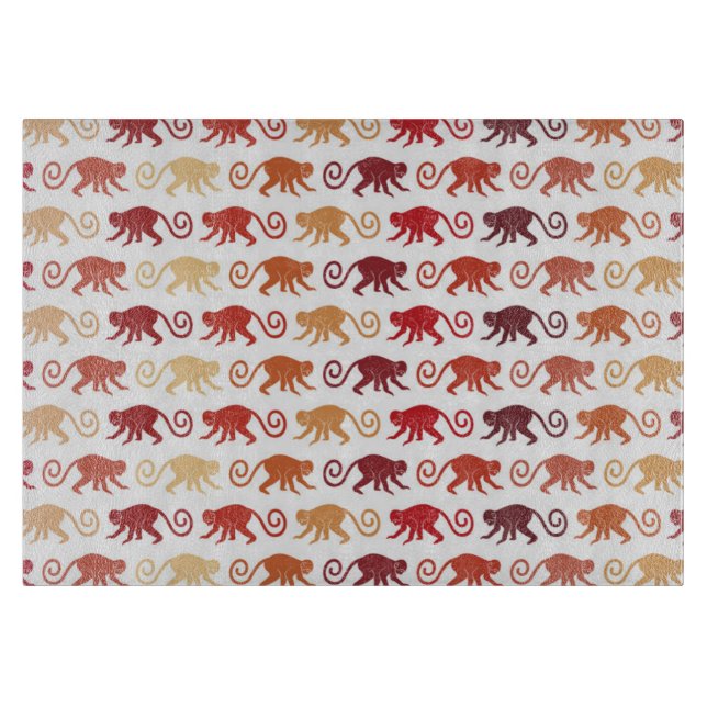 Tabla De Cortar Modelo rojo de los monos (Anverso)