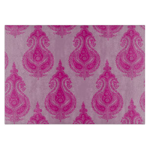 Tabla De Cortar Modelo rosado de Paisley