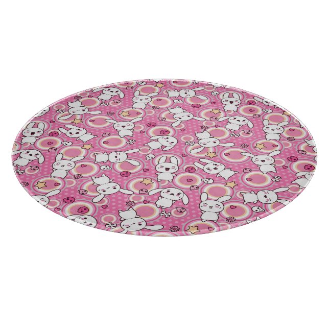 Tabla De Cortar modelo rosado del kawaii (Borde)