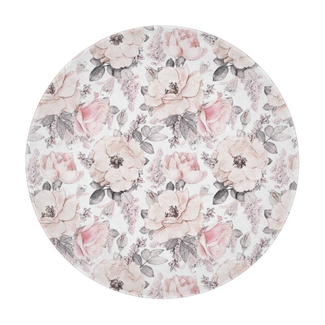 Tabla De Cortar Modelo rosado y gris clásico (Anverso)