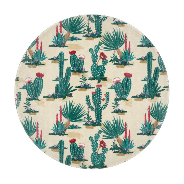 Tabla De Cortar Modelo verde y rojo del cactus (Anverso)
