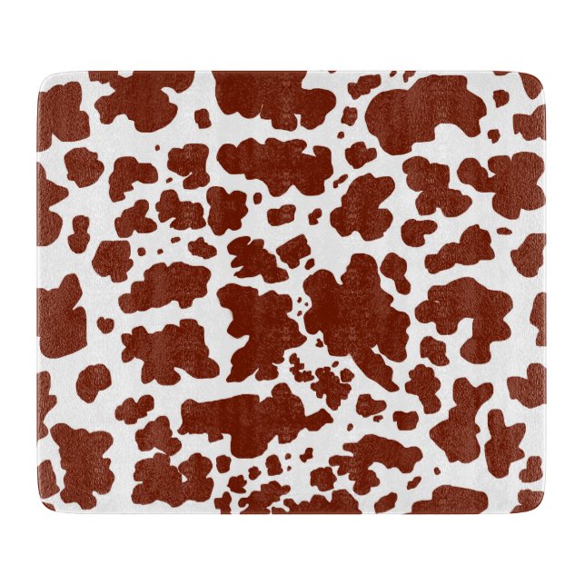 Tabla De Cortar Modern Brown Cow Spots Print Cowboy (Anverso)