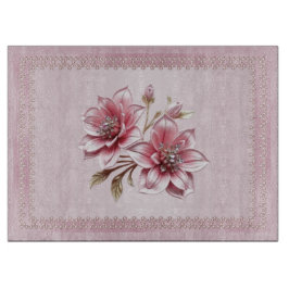 Tabla De Cortar Modern Pink Flowers Cutting Board