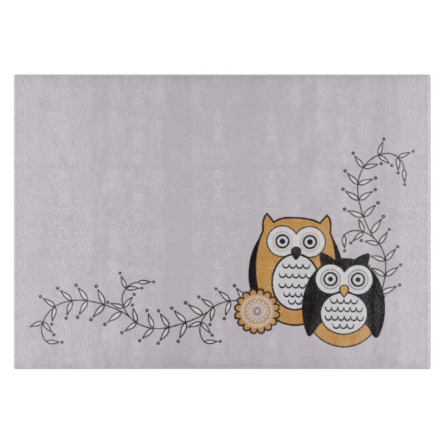 Tabla de cortar moderna de los búhos (Anverso)