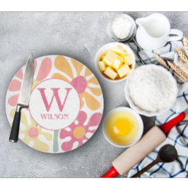 Tabla De Cortar Moderna familia Personalizado Color del agua Flor 