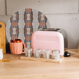 Tabla De Cortar Moderna taupe denim y roca redonda