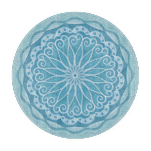 Tabla De Cortar Moderno diseño en blanco y azul turquesa