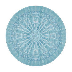 Tabla De Cortar Moderno diseño en blanco y azul turquesa