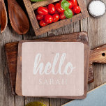 Tabla De Cortar Moderno Pastel Pink Hello Y You Name<br><div class="desc">Moderno Pastel Pink Hello Y You Name</div>