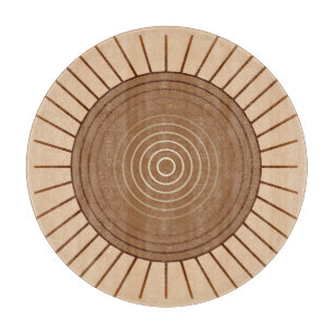 Tabla De Cortar Moderno sol radiante geométrico - marrón y beige