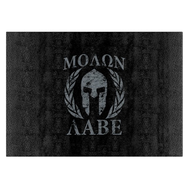 Tabla De Cortar Molon Labe Grunge Spartan Mask (Anverso)