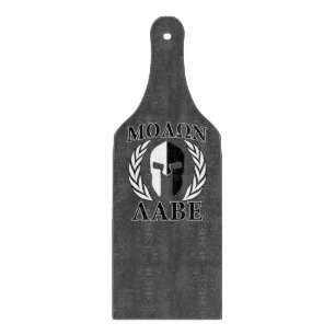 Tabla De Cortar Molon Labe Spartan Mask Laurels Black & White