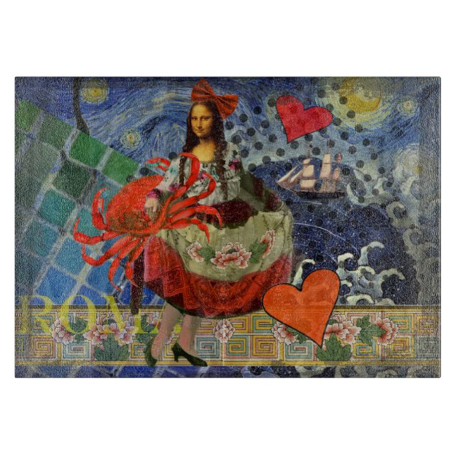 Tabla De Cortar Mona Lisa Diversión Zodíaco Caprichoso  (Anverso)