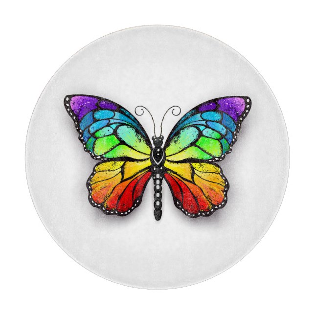 Tabla De Cortar Monarca de mariposa arcoiris (Anverso)