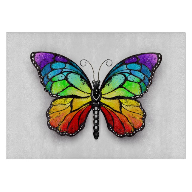 Tabla De Cortar Monarca de mariposa arcoiris (Anverso)