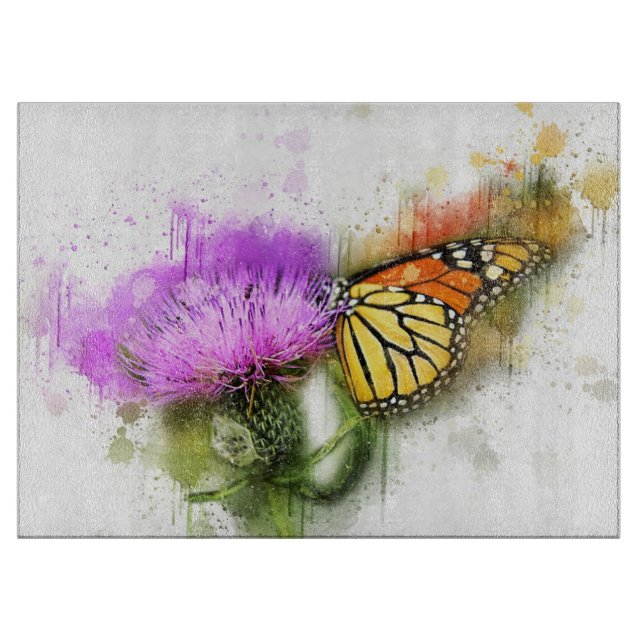 Tabla De Cortar Monarca y Honeysuckle (Anverso)