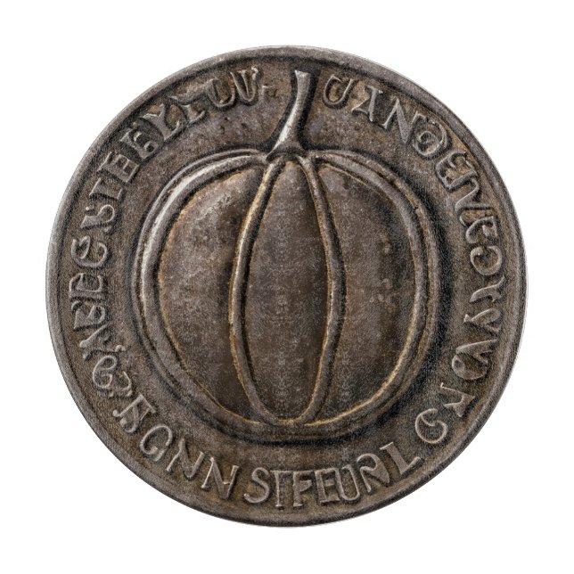 Tabla De Cortar Moneda de calabaza antigua (Anverso)