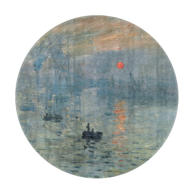 Tabla De Cortar Monet Impression Sunrise Soleil Levant Painting (Anverso)