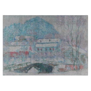 Tabla De Cortar Monet - Noruega, pueblo de Sandviken en la nieve