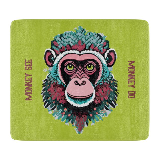 Tabla De Cortar Monkey See, Monkey Do (Anverso)