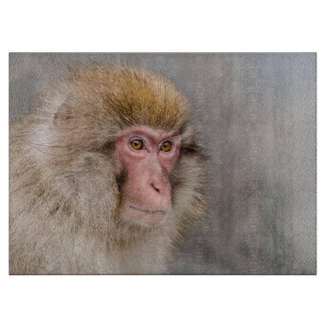 Tabla De Cortar Mono de nieve marrón, fotografía japonesa (Anverso)