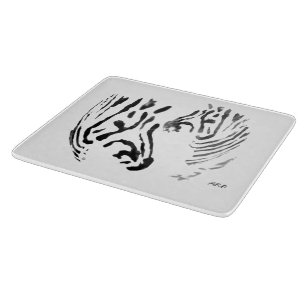Tabla De Cortar Monocromo del arte de la vida silvestre de las cab