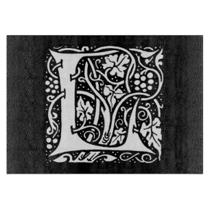 Tabla De Cortar Monograma Antiguo L Art Nouveau