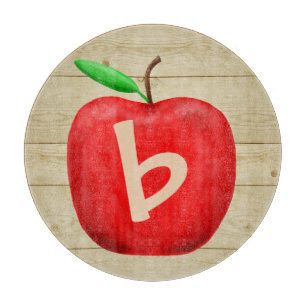 Tabla De Cortar Monograma de Apple Rojo