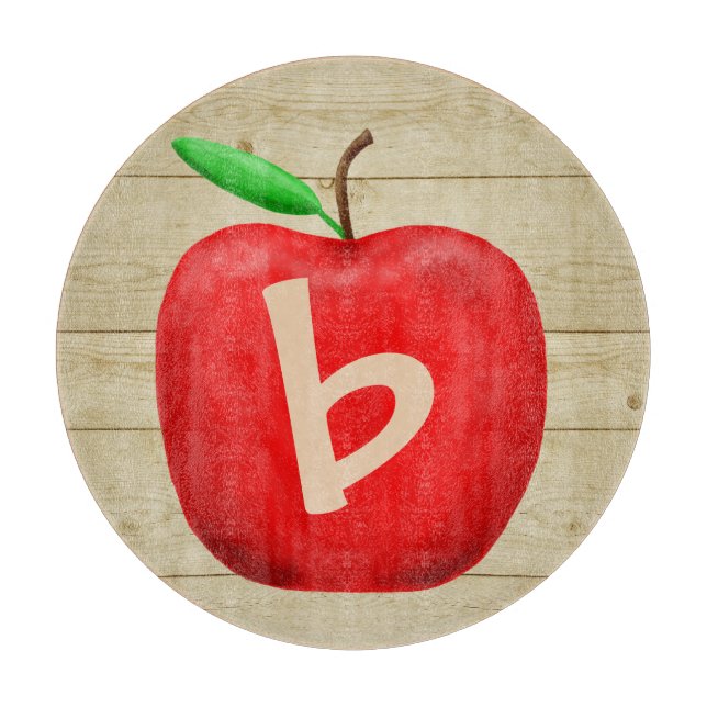Tabla De Cortar Monograma de Apple Rojo (Anverso)