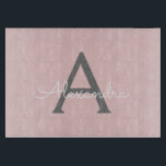 Tabla De Cortar Monograma de Rubor Gris rosa moderno con guión de<br><div class="desc">Tarjeta de recorte de nombres de monograma de escritura simple rosa y gris de Rubor. Esto hace que la graduación perfecta, el cumpleaños, el boda, la ducha de novia, el aniversario, la ducha de bebé o la fiesta de soltera sea un regalo para alguien que ama el lujo glam y...</div>