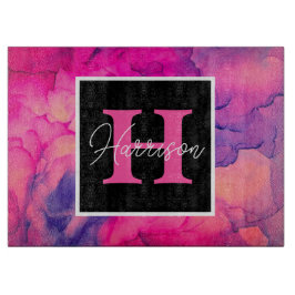 Tabla De Cortar Monograma de tinta de alcohol rosa caliente person