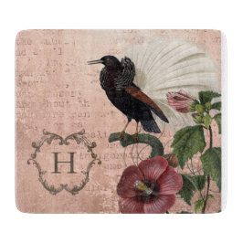 Tabla De Cortar Monograma floral elegante personalizado