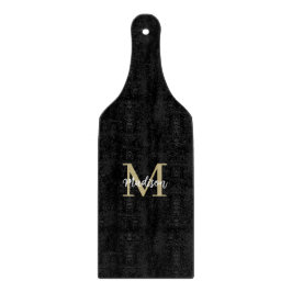 Tabla De Cortar Monograma moderno de arena negra