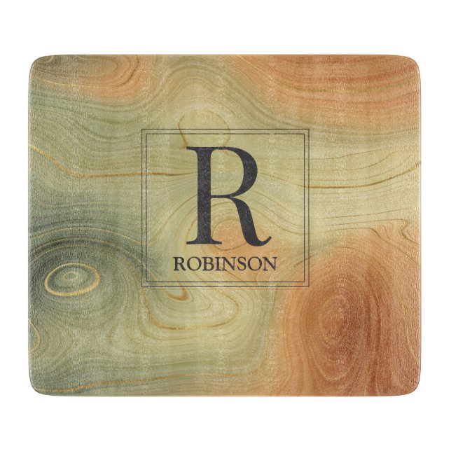 Tabla De Cortar Monograma moderno de mármol de moda (Anverso)