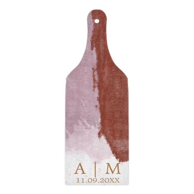 Tabla De Cortar Monograma moderno de terracota (Anverso)